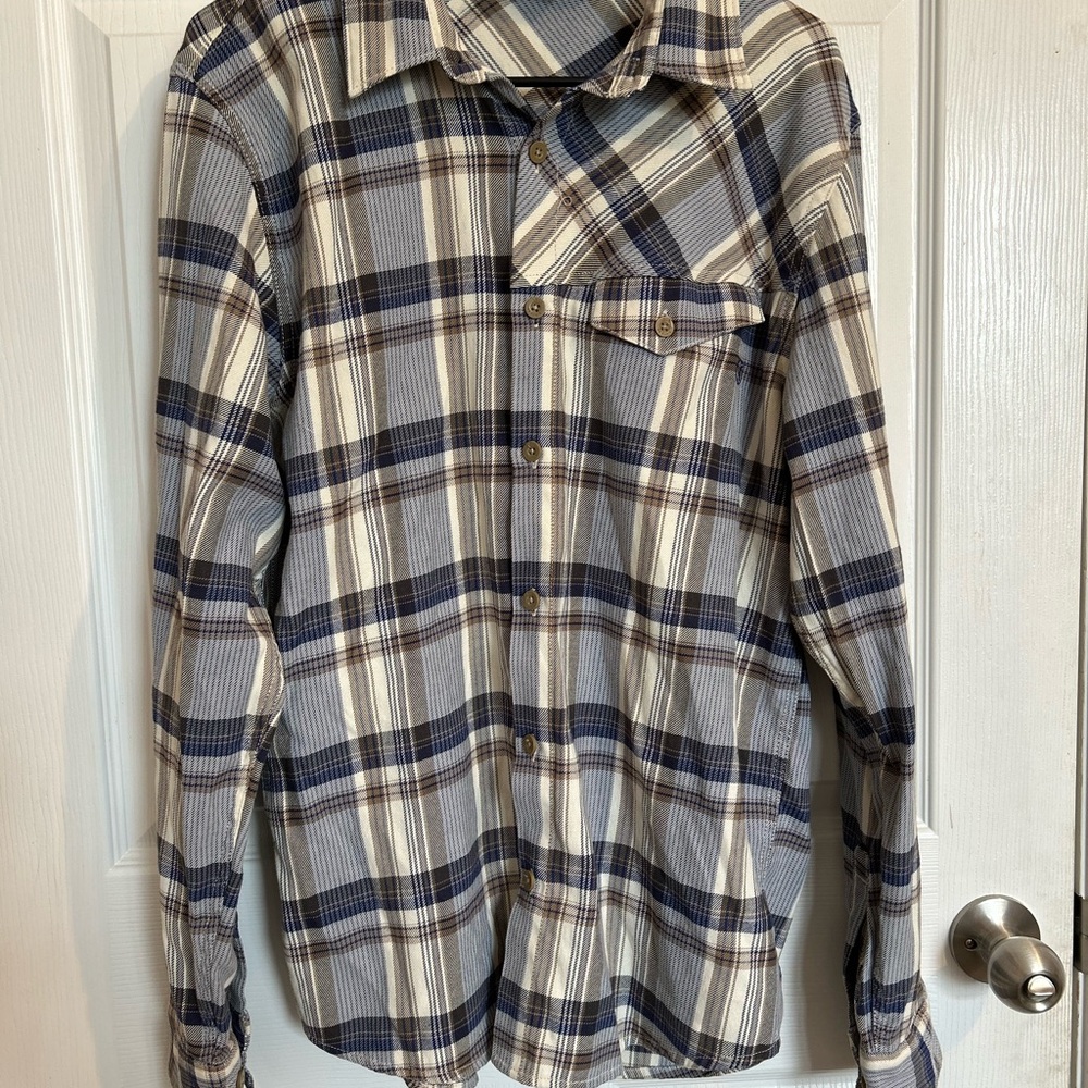 Vans Blue and Cream Casual Button Down Shirt